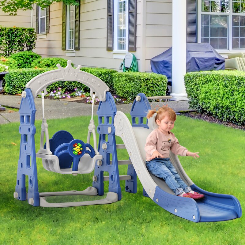 4 In 1 Toddler Slide And Swing Set 